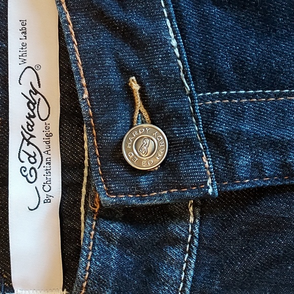NWT Vintage Ed Hardy by Christin Audigier White Label Bootcut Jeans, Size 29 - Picture 5 of 12